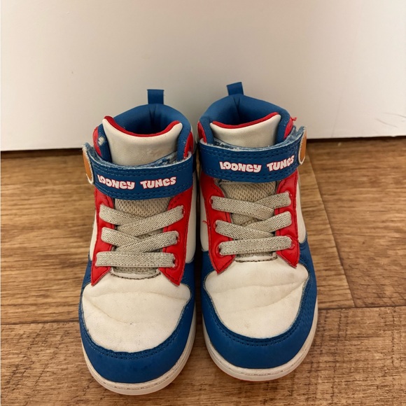 Y2K Kids Looney Tunes Cartoon Character High-Top Sneakers - Blue and Red Size 9 - Picture 2 of 9